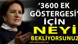 Meral Akşener’den ‘3600 Ek Gösterge’ Çıkışı