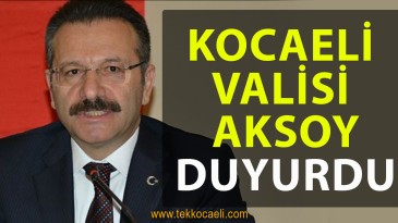 Kocaeli Valisi Hüseyin Aksoy’dan Açıklama