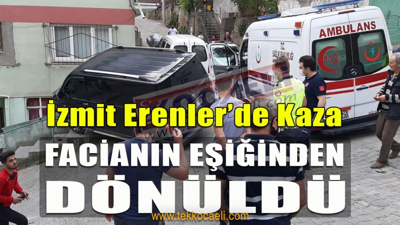İzmit’te Freni Boşalan Araç Binaya Girdi