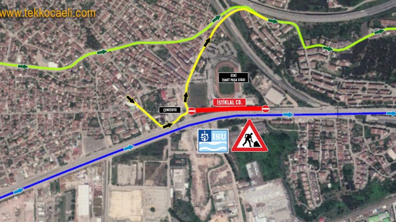 Derince’de Geçici Güzergah Değişikliği