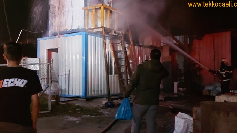 İşçilerin Kaldığı Konteyner Yapıda Yangın