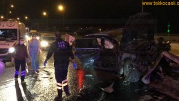 TIR’ın Çarptığı Jeep Bariyerlere Daldı