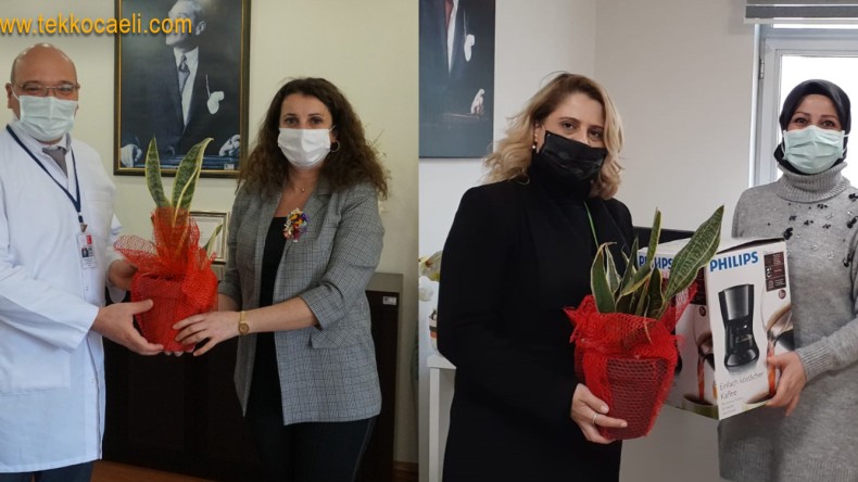 Sağlık Emekçilerine Kahve ve Çiçekli Kutlama