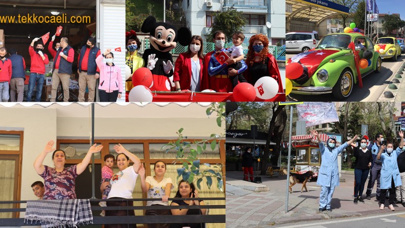 İzmit’te 23 Nisan Coşkusu; Halk Balkonlardan Ortak Oldu