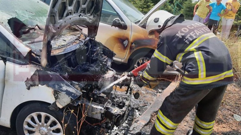 Park Halindeki Araç Alev Aldı