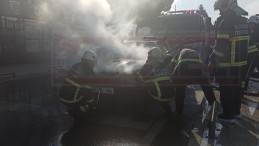 Seyir Halindeki Araç Alev Aldı