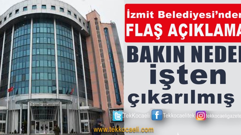 İzmit Belediyesi’nden Flaş Açıklama; Kuruma Ait Verileri Bile Silmiş