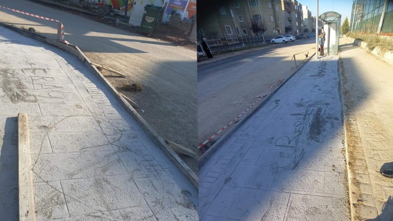 İzmit’te ŞOK! Yeni Yapılan Kaldırımları Bile Tahrip Ettiler