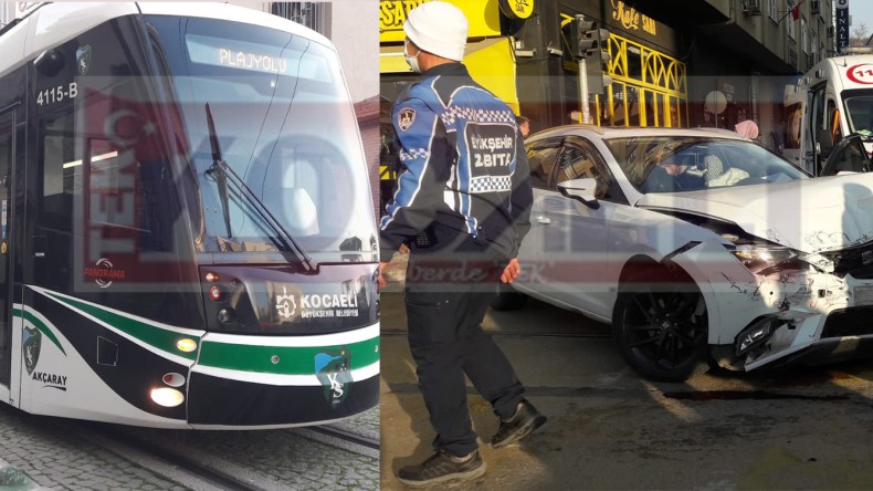 Tramvay Otomobille Çarpıştı; Yaralılar Var