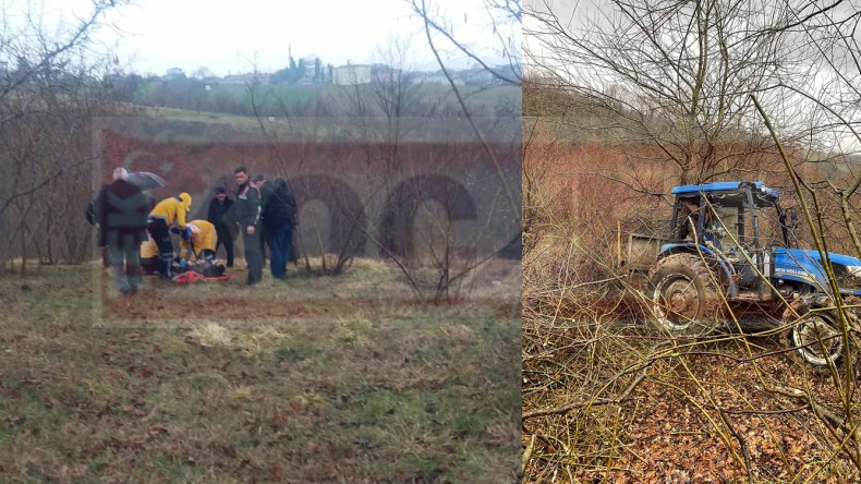 Traktör Dere Yatağına Uçtu; Yaralı Var