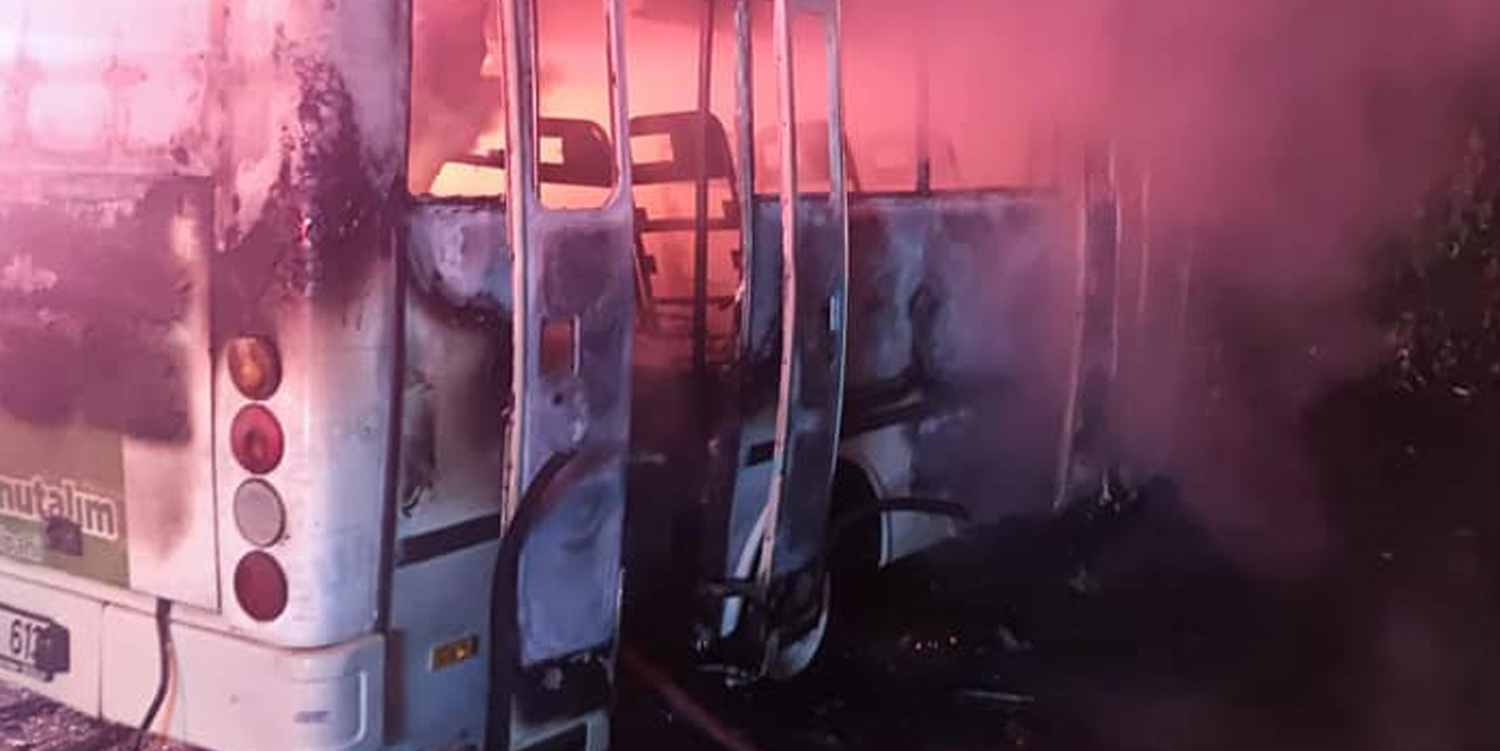 Suadiyespor’un takım otobüsü alev alev yandı