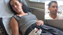Eşini feci şekilde darp etti, parmağını kesmeye çalıştı
