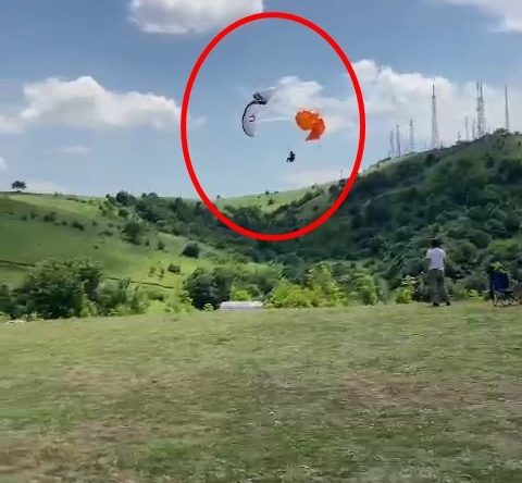 Yedek paraşüt ölümün kıyısından böyle kurtardı