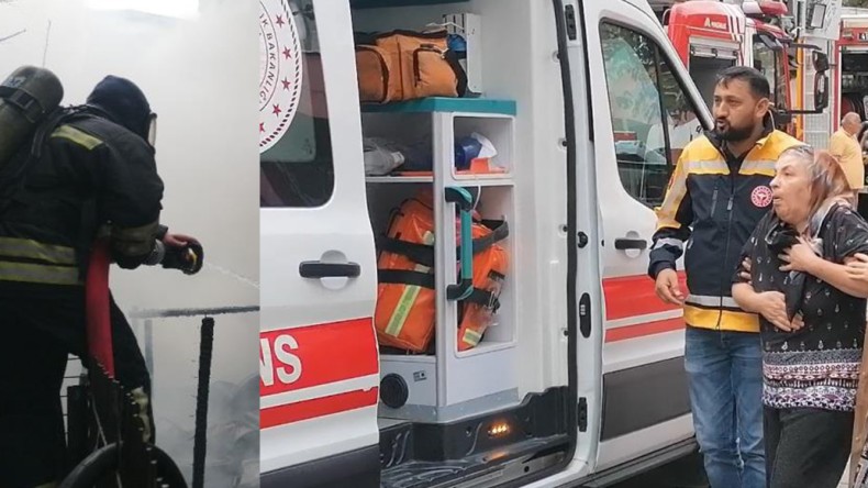 Yangın odunluktan daireye sıçradı; 1 kişi hastaneye kaldırıldı
