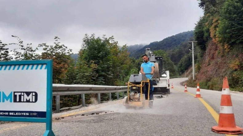 Kent genelinde bozuk yollar onarılıyor