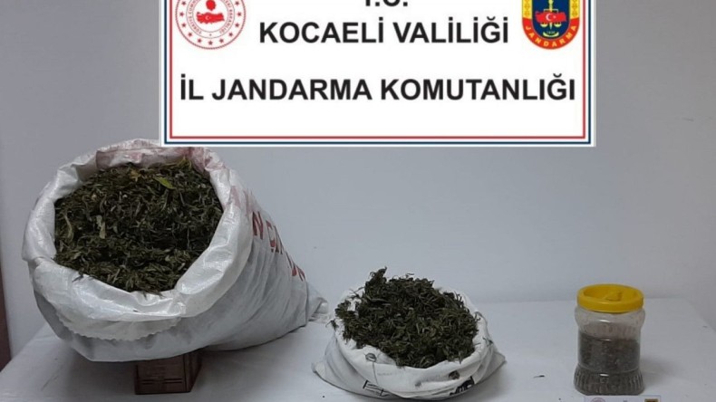 Kocaeli’de 3 kilo 700 gram esrar ele geçirildi