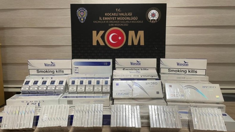 İzmit’te bin 30 bandrolsüz sigara ele geçirildi