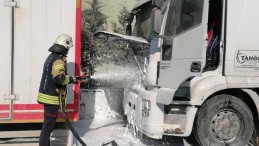 Tamire getirilen tırda yangın