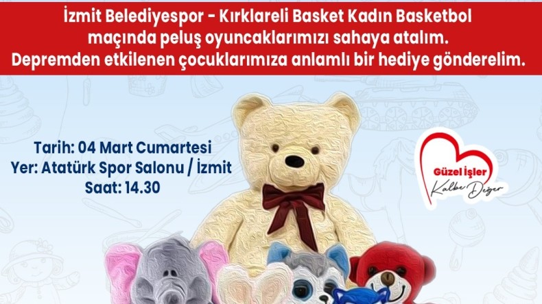 İzmit Belediyesinden depremzede çocuklar için; ‘HAYDİ MAÇA, OYUNCAKLAR SAHAYA’