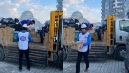 Lastik İş Sendikası’na bağlı üyeler deprem bölgesinde çalışmalara destek veriyor