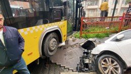 Halk otobüsü dehşeti: Önüne geleni sürükleyip durağa daldı