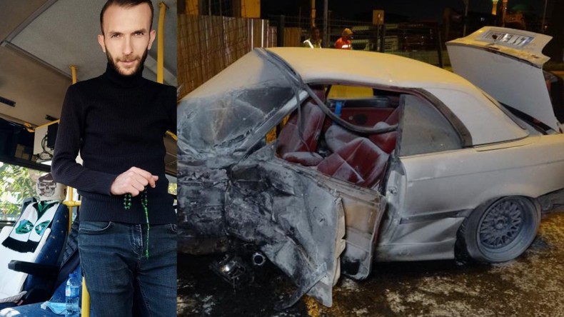 Otomobil yandı, sürücü hayatını kaybetti