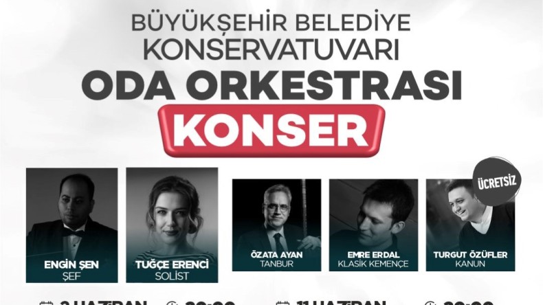 Büyükşehir Oda Orkestrası sanatseverlerle buluşacak