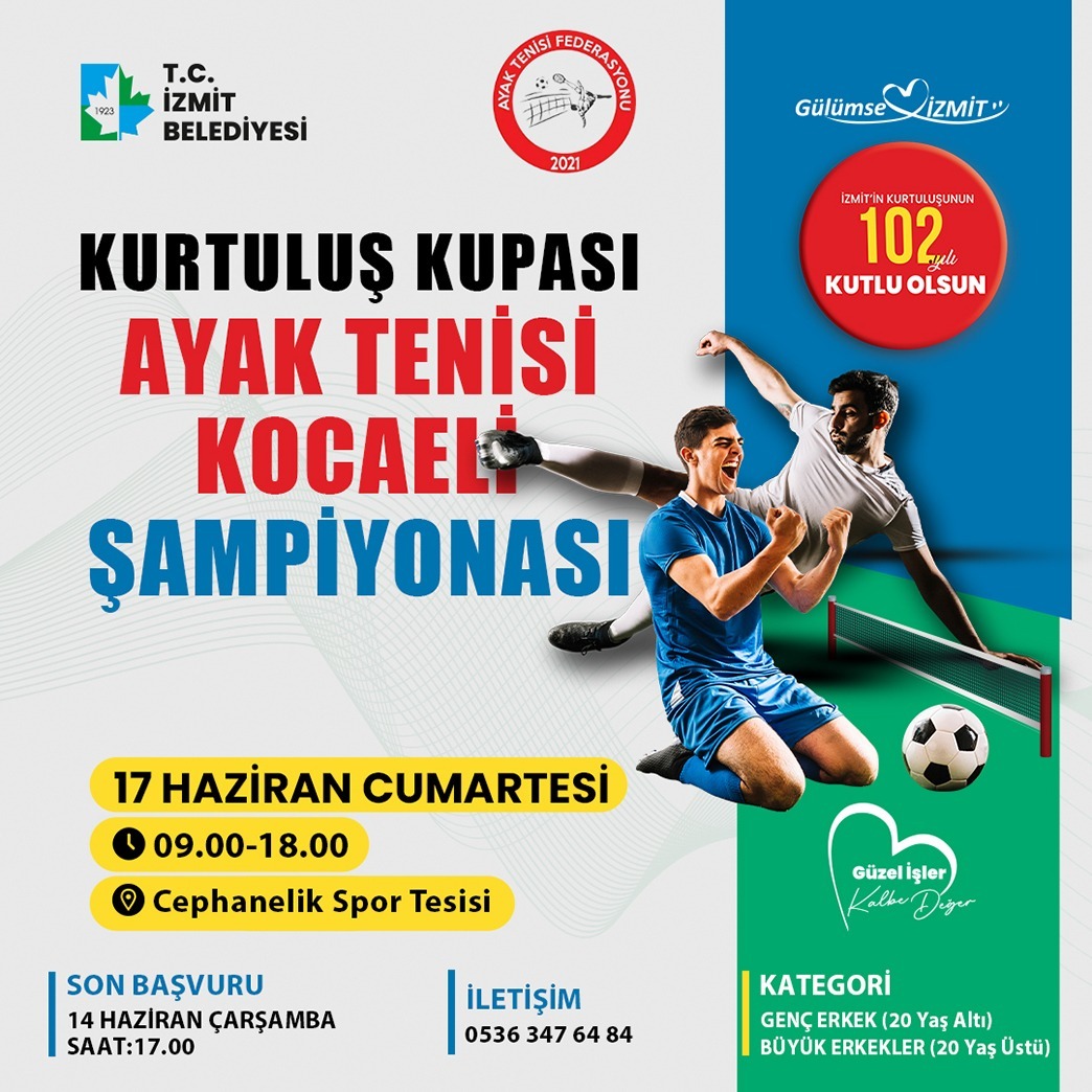 İzmit Belediyesi, kurtuluşun yıl dönümünde Ayak Tenisi Turnuvası düzenleyecek