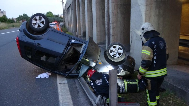 Alkollü sürücünün kullandığı otomobil takla attı