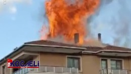 Çatı alev topuna döndü