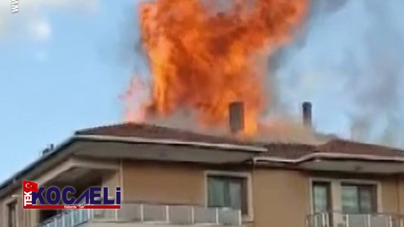 Çatı alev topuna döndü