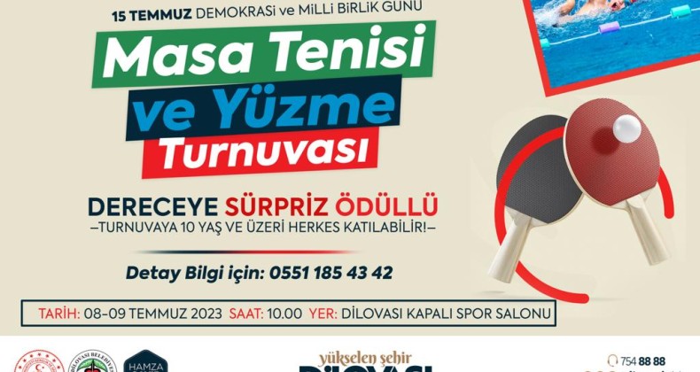Dilovası’nda Ödüllü Masa Tenisi Ve Yüzme Turnuvası