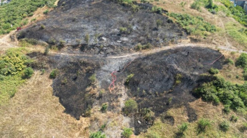 Otluk alanda yangın; 20 dönümlük alan küle döndü