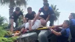 Çarptığı ağaç, aracın üstüne devrildi; 1 yaralı