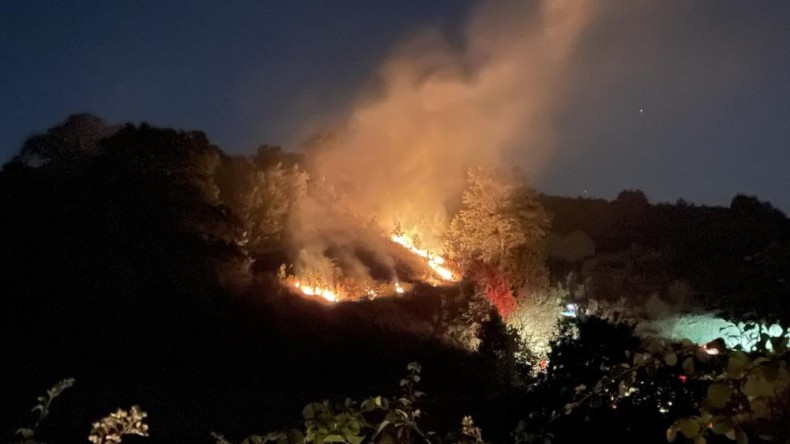 Gölcük’te anız yangını: Gökyüzünü dumanlar kapladı