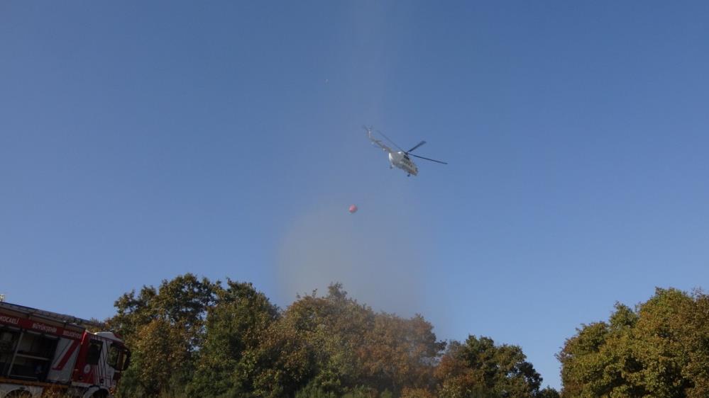 Orman yangını: Helikopter yangına müdahale etti