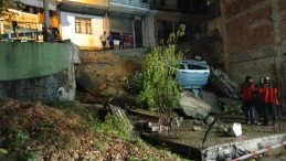 Yol çökmüştü, hasarın boyutu gündüz ortaya çıktı