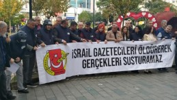 Kocaeli’de Gazeteciler İsrail’in meslektaşlarına yönelik saldırılarını protesto etti