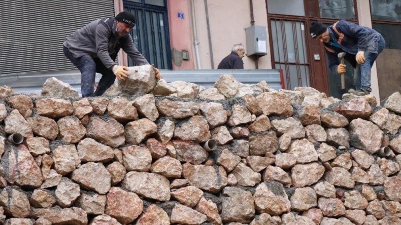 Bekirdere’de çöken istinat duvarı yeniden inşa edildi
