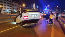 İzmit’te otomobil takla attı, sürücü kayboldu