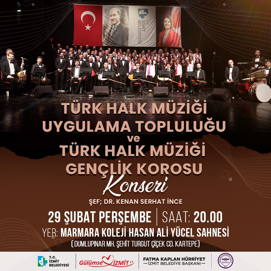 İzmit Belediyesi Koroları,  Türk Halk Müziği ziyafeti yaşatacak