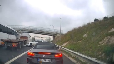 TEM’de faciadan dönüldü, sürücü son anda kurtuldu