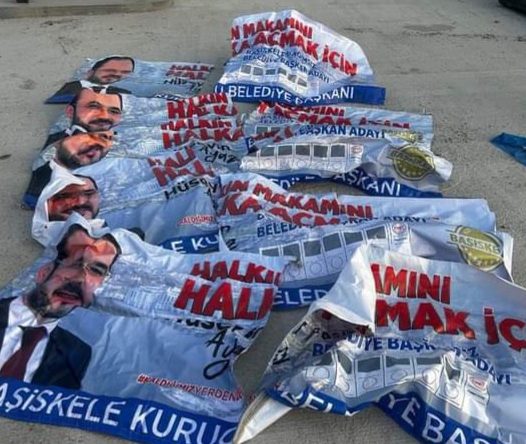 Pankartları indirilen Hüseyin Ayaz’dan anlamlı tepki  