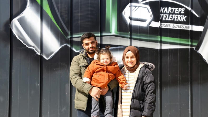 İşte teleferiğin ilk yolcusu; henüz bir yaşında