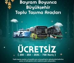 Kocaeli Büyükşehirden açıklama; Bayram Boyunca Ücretsiz olacak