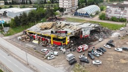 Yangında küle dönmüştü; Havadan görüntülendi