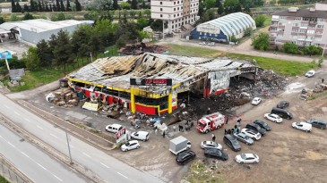 Yangında küle dönmüştü; Havadan görüntülendi