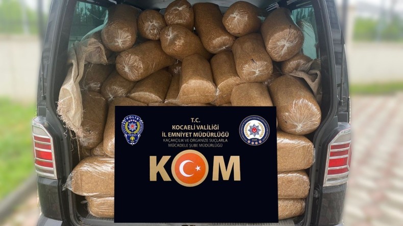 Kocaeli’de 1 ton 100 kilo gümrük kaçağı tütün ele geçirildi