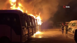 17 araç alev alev yandı: Hasarın boyutu ortaya çıktı