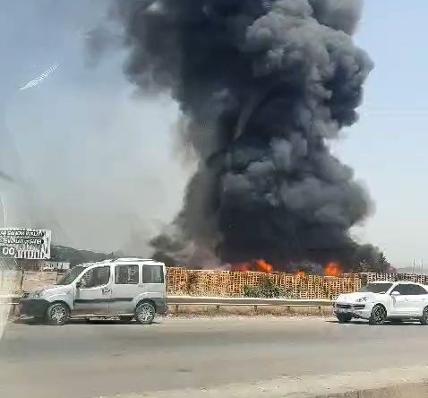 Palet fabrikasında yangın: Çok sayıda itfaiye sevkedildi